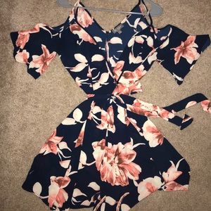 Floral wrap around dress
